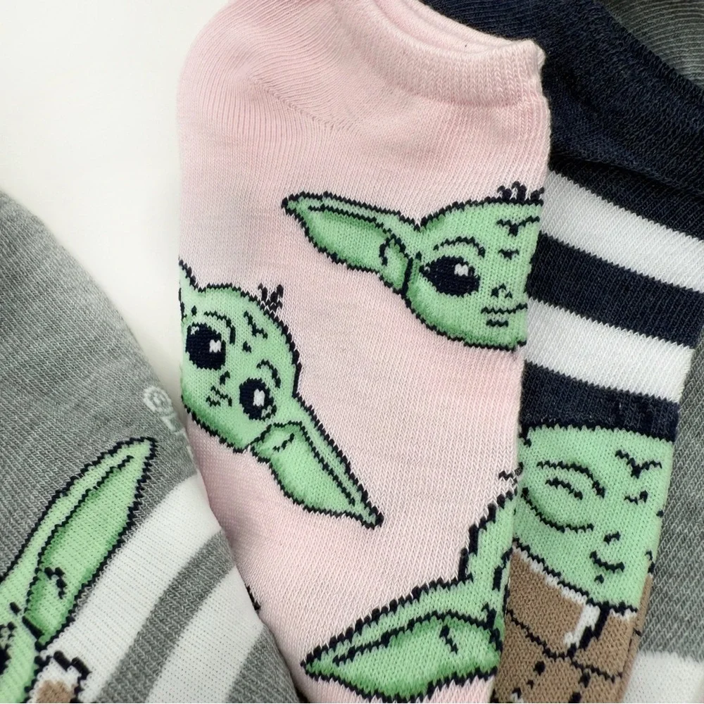 Disney Star Wars Womens No Show Socks The Mandalorian Grogu Baby Yoda Pink Gift